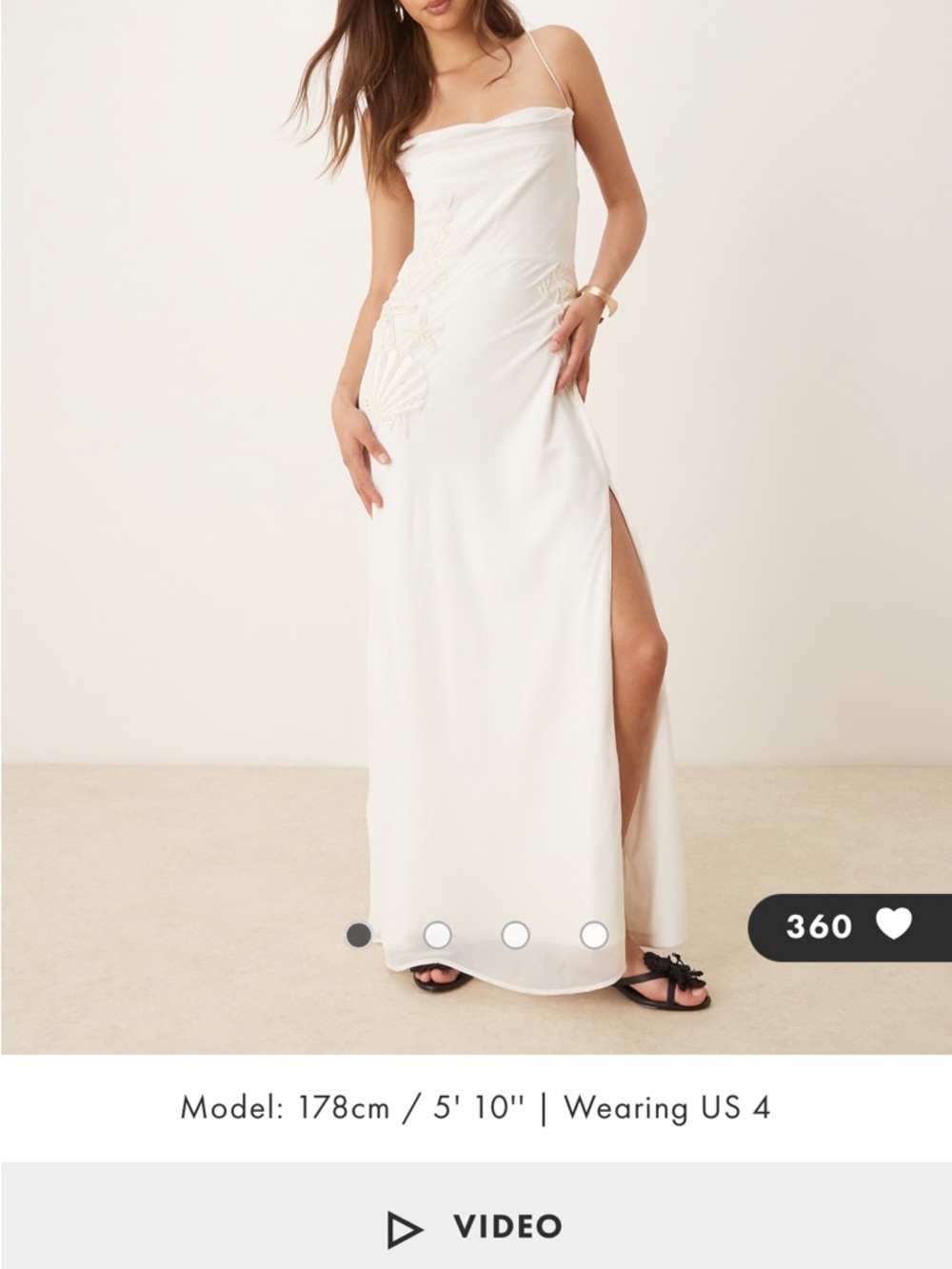 White Slip Maxi Dress with Draped Neckline and Side Slit